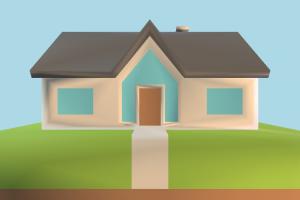 House Low-poly house, home, building, build, apartment, flat, residence, domicile, structure, lowpoly